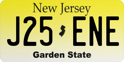 NJ license plate J25ENE