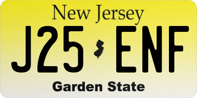 NJ license plate J25ENF