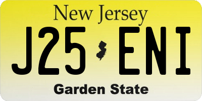 NJ license plate J25ENI