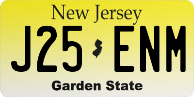 NJ license plate J25ENM