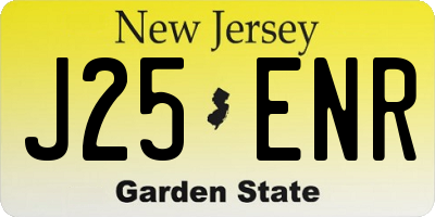 NJ license plate J25ENR