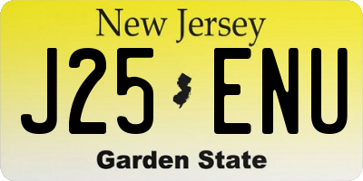 NJ license plate J25ENU