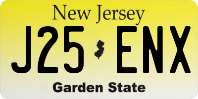 NJ license plate J25ENX