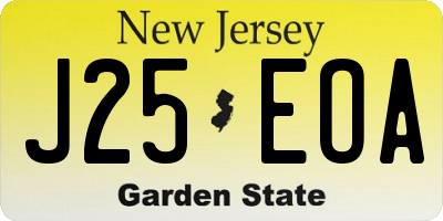 NJ license plate J25EOA