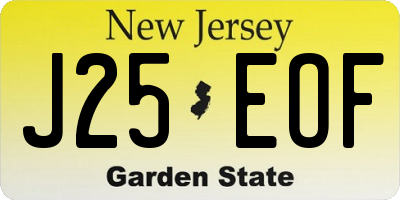 NJ license plate J25EOF