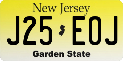 NJ license plate J25EOJ