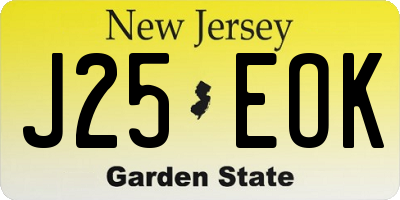 NJ license plate J25EOK