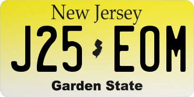 NJ license plate J25EOM