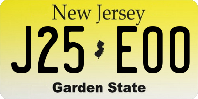 NJ license plate J25EOO