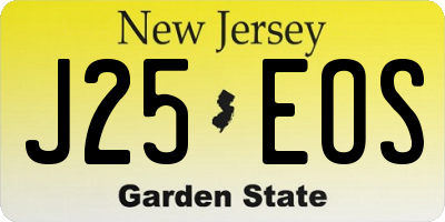 NJ license plate J25EOS