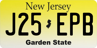 NJ license plate J25EPB