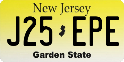 NJ license plate J25EPE