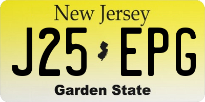 NJ license plate J25EPG