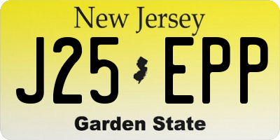 NJ license plate J25EPP