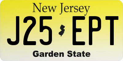NJ license plate J25EPT