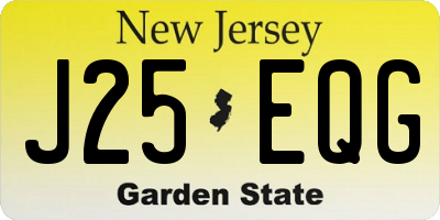 NJ license plate J25EQG