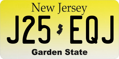 NJ license plate J25EQJ