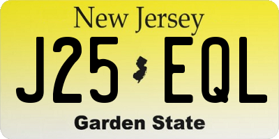 NJ license plate J25EQL