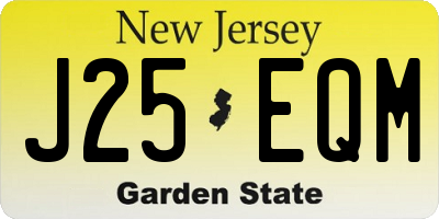 NJ license plate J25EQM