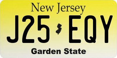 NJ license plate J25EQY