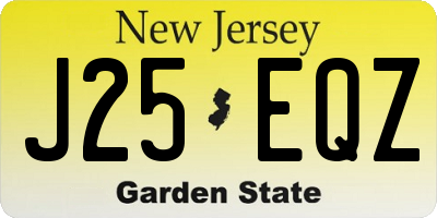 NJ license plate J25EQZ