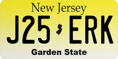 NJ license plate J25ERK