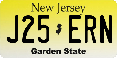 NJ license plate J25ERN