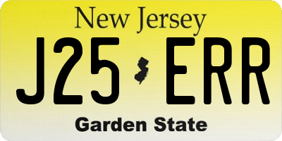 NJ license plate J25ERR
