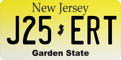 NJ license plate J25ERT