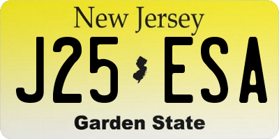 NJ license plate J25ESA