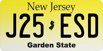 NJ license plate J25ESD