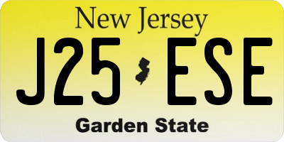 NJ license plate J25ESE