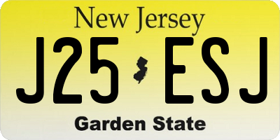 NJ license plate J25ESJ