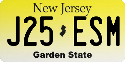 NJ license plate J25ESM