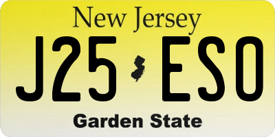 NJ license plate J25ESO