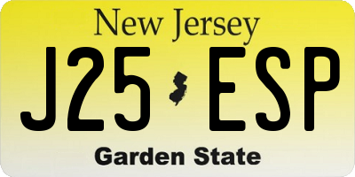 NJ license plate J25ESP
