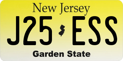 NJ license plate J25ESS