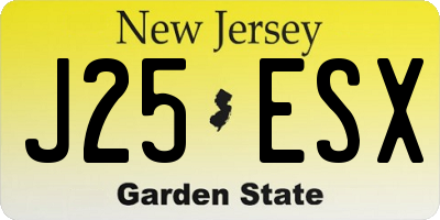 NJ license plate J25ESX
