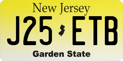 NJ license plate J25ETB
