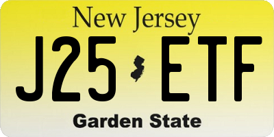 NJ license plate J25ETF