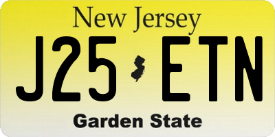 NJ license plate J25ETN