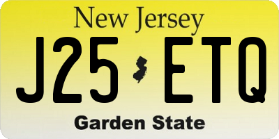 NJ license plate J25ETQ