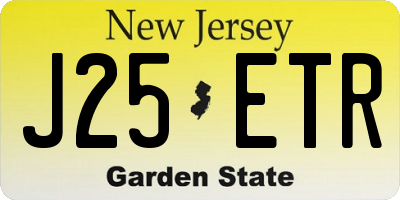NJ license plate J25ETR