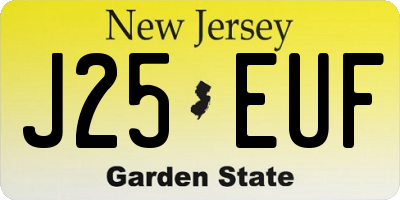 NJ license plate J25EUF
