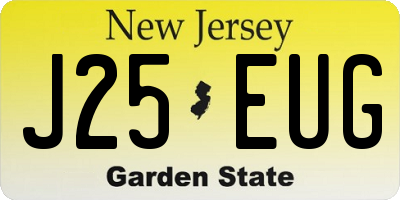 NJ license plate J25EUG
