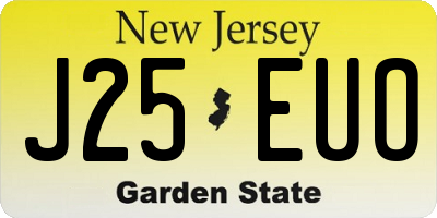 NJ license plate J25EUO