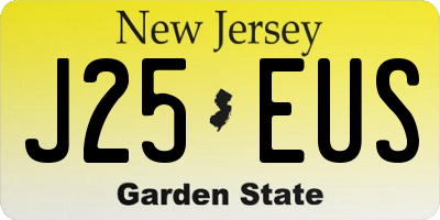 NJ license plate J25EUS