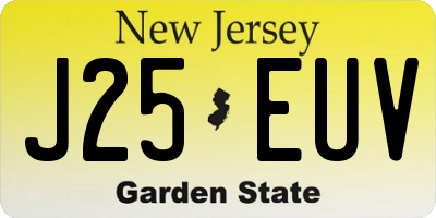 NJ license plate J25EUV