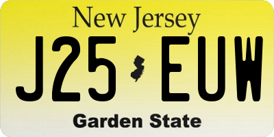 NJ license plate J25EUW