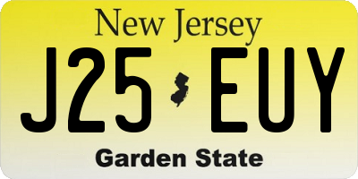 NJ license plate J25EUY